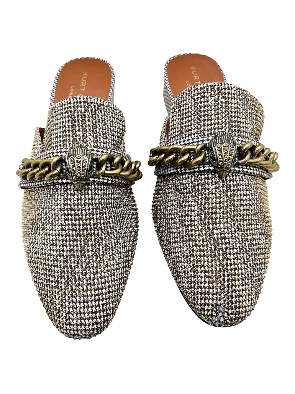{Kurt Geiger London} Chelsea Chain-Trim Slip-On Mules
